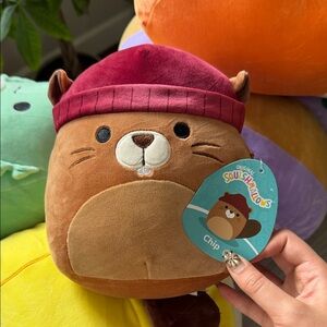 Squishmallows Chip the Beaver - Brown and Red